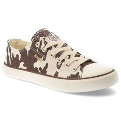 Trampki damskie Big Star, tekstylna cholewka zwierzęcy print sznurowany fason klasyczna gumowa podeszwa okrągły nosek, brązowe, TT274771. Brązowe trampki damskie Big Star, bez wzorów, z gumy, bez zapięcia. Za 129.00 zł.
