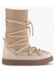 INUIKII Skórzane botki "Classic High Laced" w kolorze beżowym rozmiar: 39. Brązowe botki damskie Inuikii, z materiału, bez obcasa, bez zapięcia. Za 880.59 zł.
