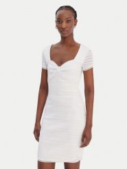 Guess Sukienka codzienna W6GK15 K2950 Biały Slim Fit. Białe sukienki damskie Guess, z aplikacjami, z syntetyku, bez ramiączek. Za 569.99 zł.