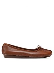 Clarks Baleriny Freckle Ice 203529304 Brązowy. Brązowe balerinki damskie Clarks, bez wzorów, ze skóry. Za 239.99 zł.