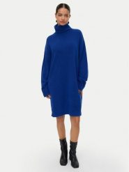 Vero Moda Sukienka dzianinowa Aquarius 10331900 Niebieski Regular Fit. Niebieskie sukienki damskie Vero Moda, bez wzorów, z dzianiny, bez ramiączek. Za 229.99 zł.