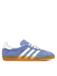 Adidas Sneakersy Gazelle Indoor HQ8717 Niebieski. Niebieskie obuwie sportowe damskie Adidas, ze skóry, bez zapięcia. Za 409.99 zł.
