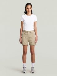 G-Star Szorty dżinsowe "Judee" - Loose fit - w kolorze beżowym rozmiar: W27. Brązowe szorty damskie G-Star, bez wzorów, z bawełny. Za 189.95 zł.