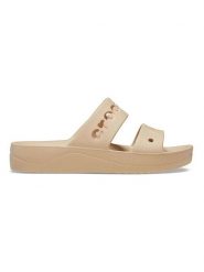 Crocs Klapki w kolorze beżowym rozmiar: 39/40. Brązowe klapki damskie Crocs, bez wzorów, z otwartym noskiem, bez obcasa, bez zapięcia. Za 110.81 zł.