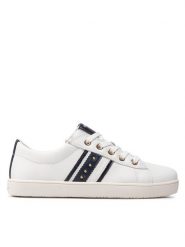 Geox Sneakersy J Kathe G. F J16EUF 00085 C0899 M Biały. Białe buty sportowe dziewczęce Geox, ze skóry, bez zapięcia. Za 189.99 zł.