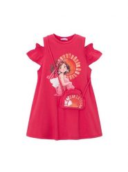 Mayoral Sukienka letnia 3941 Czerwony Regular Fit. Czerwone sukienki dziewczęce Mayoral, bez wzorów, z bawełny, bez ramiączek, proste. Za 149.99 zł.