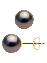ATELIERS SAINT GERMAIN Złote kolczyki-wkrętki z perłami Tahiti rozmiar: onesize. Czarne kolczyki damskie ATELIERS SAINT GERMAIN, z perłą, złote. Za 587.99 zł.