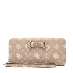 Portfel Guess. Brązowe portfele damskie Guess, z aplikacjami. Za 289.99 zł.