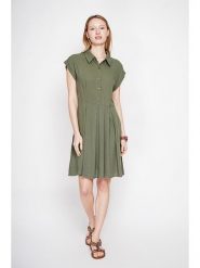 ASSUILI Sukienka w kolorze khaki rozmiar: 34. Brązowe sukienki damskie Assuili, bez wzorów, bez ramiączek. Za 121.99 zł.