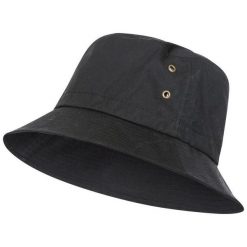 Woskowa Czapka Z Daszkiem Dla Dorosłych Unisex. Czarne czapki z daszkiem damskie Trespass, bez wzorów. Za 95.99 zł.