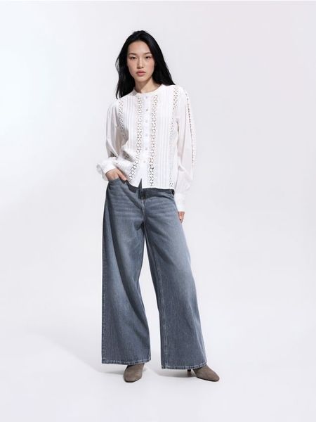 Jeansy baggy - szary. Szare jeansy damskie Reserved. Za 139.99 zł.