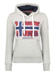 Geographical Norway Bluza "Gpalm" w kolorze szarym rozmiar: M. Szare bluzy damskie Geographical Norway, m, bez wzorów, z bawełny, z kapturem. Za 109.78 zł.