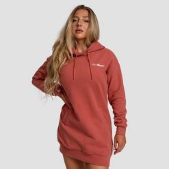 Bluza damska fitness z kapturem długa cynamonowa Limitless Longline. Brązowe bluzy damskie GYMBEAM, s, bez wzorów, z bawełny, z kapturem. Za 127.90 zł.