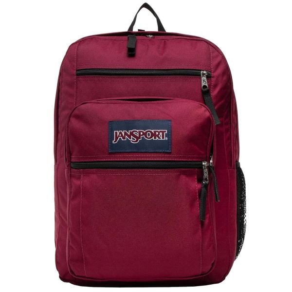 Plecak sportowo-turystyczny dla dorosłych Big Student Backpack pojemność 34 L. Czerwone plecaki Jansport, bez wzorów. Za 219.99 zł.