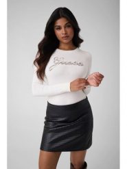 Guess Sweter 184022 Biały Classic Fit. Białe swetry klasyczne damskie Guess, l, bez kołnierzyka. Za 344.99 zł.