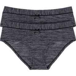 Figi "panty" (2 pary) bonprix 2x szary melanż. Szare bokserki damskie bonprix, melanż. Za 25.98 zł.