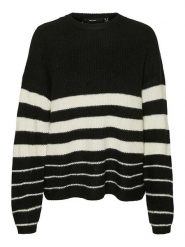 Vero Moda Sweter w kolorze czarno-białym rozmiar: L. Czarne swetry klasyczne damskie Vero Moda, l, ze splotem, bez kołnierzyka. Za 79.40 zł.