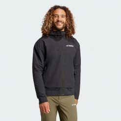 Kurtka Terrex Multi Softshell. Czarne kurtki damskie Adidas, xl, bez wzorów, z elastanu, bez kaptura. Za 438.65 zł.