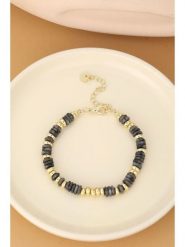 Atelier MIU Pozłacana bransoletka z agatem rozmiar: onesize. Czarne bransoletki damskie atelier MIU, pozłacane. Za 39.99 zł.