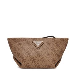 Kosmetyczka Guess. Brązowe kosmetyczki damskie Guess, z aplikacjami. Za 169.99 zł.