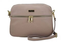 Listonoszka skórzana BARBERINI'S 979-18 pudrowa. Czerwone shopper bag Barberinis, bez wzorów, ze skóry, duże, bez dodatków. Za 229.99 zł.