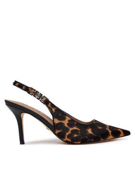 Guess Szpilki FLTNSH LEP05 Brązowy. Brązowe szpilki damskie Guess, z aplikacjami, ze skóry, bez obcasa, na szpilce, bez zapięcia. Za 319.99 zł.