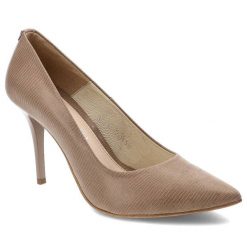 Czółenka damskie Baldaccini, eleganckie i wysokiej szpilce, cappuccino, 596000-2. Brązowe czółenka damskie Baldaccini, bez wzorów, bez obcasa, na obcasie. Za 137.40 zł.