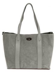 Mia Tomazzi Skórzany shopper bag "Bersezio" w kolorze szarym - 45 x 29 x 12 cm rozmiar: onesize. Szare shopper bag Mia Tomazzi, bez wzorów, z materiału, na ramię, bez dodatków. Za 404.99 zł.