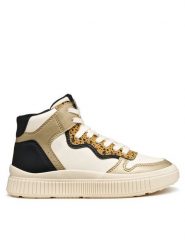 Geox Sneakersy J Laquinny J56M3B 054AJ C1M2U D Biały. Białe buty sportowe dziewczęce Geox, bez wzorów, ze skóry, bez zapięcia. Za 179.99 zł.