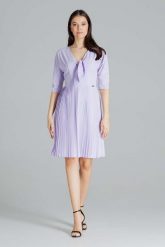 Elegancka Sukienka z Plisowanym Dołem - Fioletowa. Fioletowe sukienki damskie Figl, bez wzorów, z elastanu, eleganckie, bez ramiączek. Za 289.00 zł.
