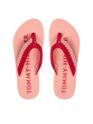 Tommy Hilfiger Japonki CROCHET SUMMER SANDA FW0FW09417 Różowy. Czerwone klapki damskie Tommy Hilfiger, bez wzorów, z materiału, bez obcasa, bez zapięcia. Za 169.99 zł.