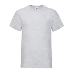 Koszulka Unisex Dla Dorosłych Valueweight Heather Z Dekoltem V. Szare bluzki damskie Fruit of the Loom, m, bez wzorów, bez kołnierzyka, bez ramiączek. Za 44.99 zł.