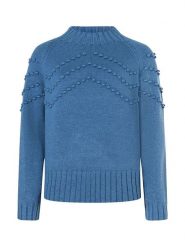 More & More Sweter w kolorze niebieskim rozmiar: 36. Niebieskie swetry klasyczne damskie More & More, bez kołnierzyka. Za 136.13 zł.