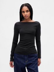 GAP Koszulka w kolorze czarnym rozmiar: M. Czarne bluzki damskie GAP, m, bez wzorów, bez kołnierzyka, bez ramiączek. Za 97.51 zł.