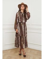 L'armoire de Suzette Sukienka w kolorze brązowo-kremowym rozmiar: 38/40. Brązowe sukienki damskie L'armoire de Suzette, bez wzorów, klasyczne, bez ramiączek. Za 179.64 zł.