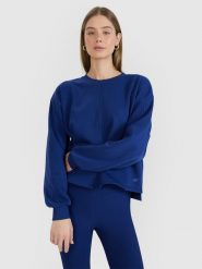 4F Bluza dresowa oversize nierozpinana bez kaptura damska - granatowa S. Niebieskie bluzy damskie 4F, s, bez wzorów, z bawełny, bez kaptura. W wyprzedaży za 79.99 zł.