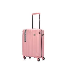 Walizka na kółkach SwissBags Tourist różowa - mała 40 l. Czerwone walizki bez wzorów, z materiału, małe. Za 359.10 zł.