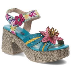 Sandały damskie Artiker, cholewka ze skóry naturalnej pasek wokół kostki z zapięciem na rzep, niebieskie, 58C1026. Niebieskie sandały damskie Artiker, bez wzorów, ze skóry, bez obcasa, bez zapięcia. Za 329.00 zł.