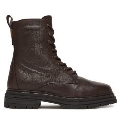 Trapery Tommy Hilfiger. Brązowe trapery damskie Tommy Hilfiger, bez zapięcia. Za 679.99 zł.