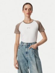 Guess Jeans T-Shirt W6YI04 K3637 Biały Regular Fit. Białe t-shirty damskie Guess Jeans, xxl, z aplikacjami, z bawełny, bez kołnierzyka. Za 159.99 zł.