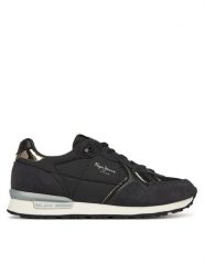 Pepe Jeans Sneakersy Brit Mirror W PLS400004 Czarny. Czarne obuwie sportowe damskie Pepe Jeans, z jeansu, bez zapięcia. Za 349.99 zł.