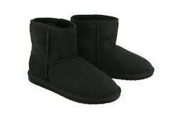 EMU AUSTRALIA W10003 Stinger Mini black, botki damskie. Czarne botki damskie EMU Australia, na zimę, ze skóry, bez obcasa, bez zapięcia. Za 769.90 zł.