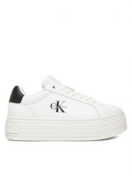 Calvin Klein Jeans Sneakersy Bold Flatf Low Lace Lth YW0YW01878 Biały. Białe obuwie sportowe damskie Calvin Klein Jeans, z jeansu, bez zapięcia. Za 429.99 zł.