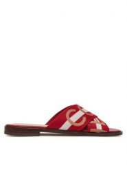 Coccinelle Klapki E4 S07 17 01 01 Czerwony. Czerwone klapki damskie Coccinelle, bez wzorów, z materiału, bez obcasa, bez zapięcia. Za 459.99 zł.