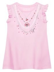 Guess Sukienka codzienna K6RK02 KA6W4 Różowy Regular Fit. Czerwone sukienki dziewczęce Guess, z aplikacjami, z bawełny, bez ramiączek, proste. Za 139.99 zł.