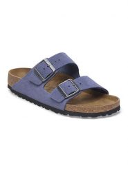 Birkenstock Skórzane klapki "Arizona" w kolorze niebieskim rozmiar: 40. Niebieskie klapki damskie Birkenstock, bez wzorów, ze skóry, z otwartym noskiem, bez obcasa, bez zapięcia. Za 460.12 zł.