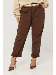 Curvy Lady Spodnie w kolorze brązowym rozmiar: 40/42. Brązowe spodnie materiałowe damskie Curvy Lady, bez wzorów, z bawełny. Za 152.62 zł.