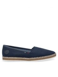 Rieker Espadryle M2278-14 Granatowy. Niebieskie espadryle damskie Rieker, bez wzorów, z materiału, bez obcasa. Za 269.99 zł.