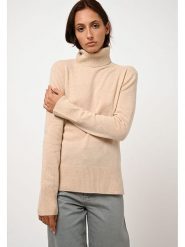 AUTHENTIC CASHMERE Kaszmirowy golf "Fornet" w kolorze beżowym rozmiar: L. Brązowe golfy damskie AUTHENTIC CASHMERE, l, bez wzorów, z kaszmiru, bez ramiączek. Za 250.94 zł.