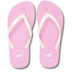 Japonki damskie 4F 4FMM00FFLIF018A. Czerwone klapki damskie 4F, bez wzorów, z gumy, bez obcasa, bez zapięcia. Za 69.99 zł.